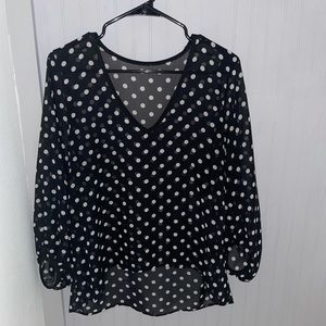 Botique Chiffon Black and White Polka Dot Blouse